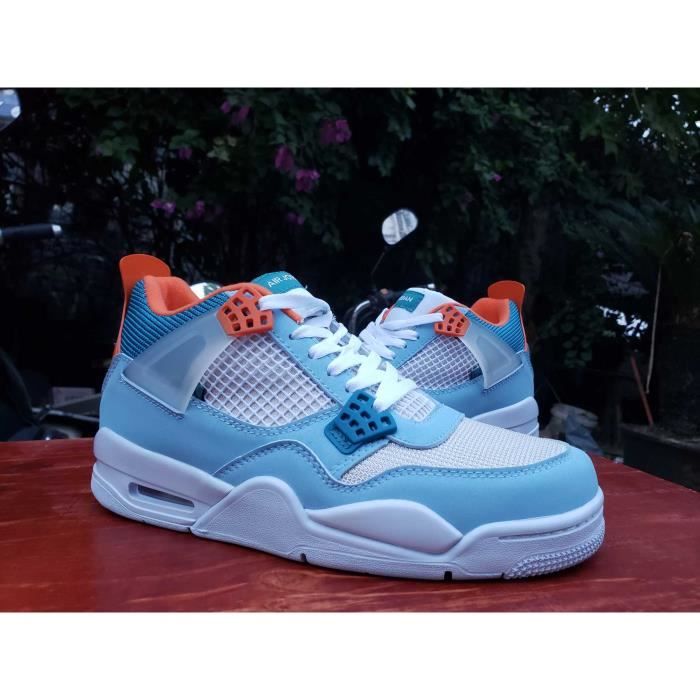 SNEAKERS x Airs Jordans 4 Retro Running Femme Homme Bleu clair