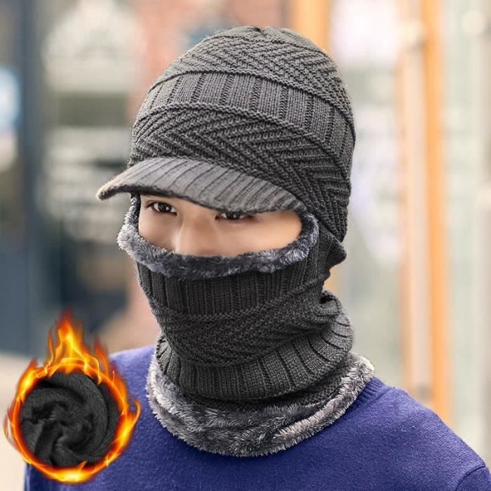 Chapeau tricote en laine pour hommes et femmes Gris Hiver 2019 Cdiscount Pret a Porter