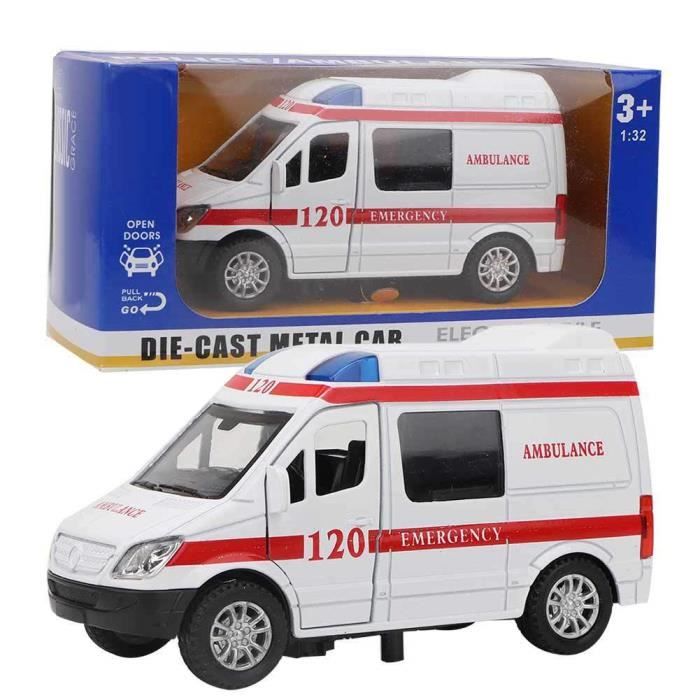 Fafeicy Voiture jouet 1:32 Mini voiture d'ambulance en alliage de  stimulation sonore et lumière modèle jouet véhicule (rouge)