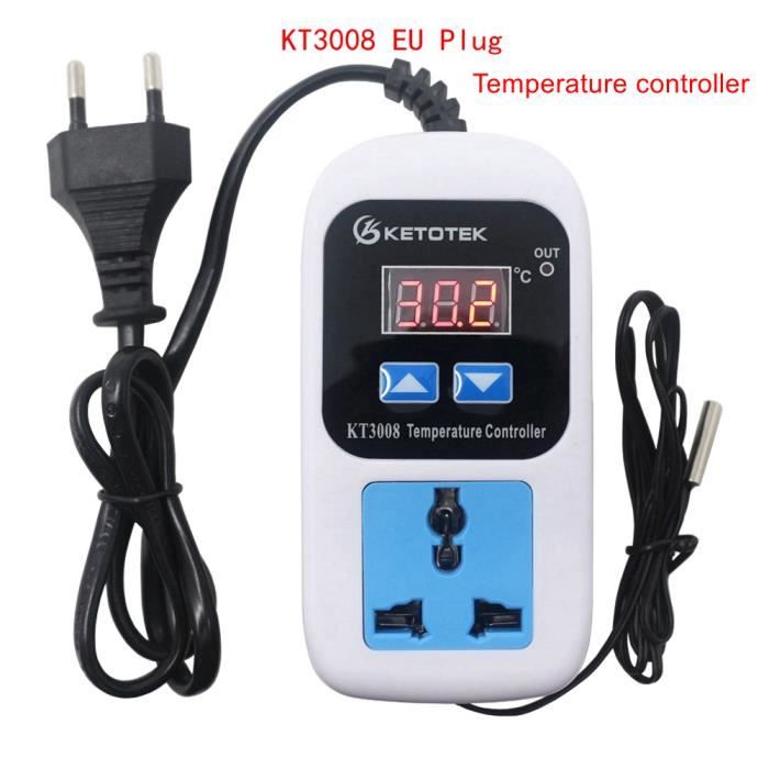 KT3008 EU PLIGNE - Régulateur numérique de température et d'humidité, prise  ca 110-220V, régulateur de Thermo