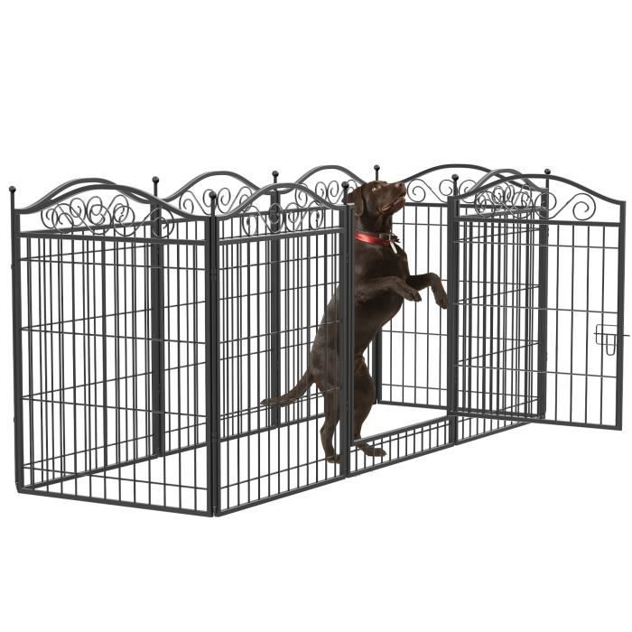 Comparer les prix de Enclos Chien XXL Parc pour Chien Intérieur Extérieur Grande Taille Modulable Pliable 8 Panneaux 80 x 63cm