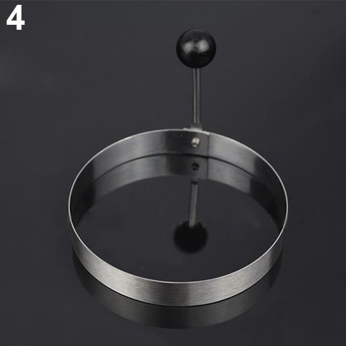 2 Moules à Œufs Ronds 7,5cm/9cm - Acier Inoxydable Antiadhésif - Poignée Pliable - Avec 2 Brosses à Huile