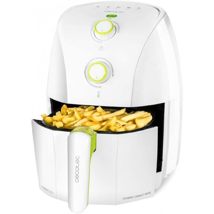 Cecotec Friteuse Diététique sans Huile Cecofry Compact Rapid White. Cuisinez sans Huile, Jusqu’à 200 ºC, Minuterie 30min, 1.5 L (400