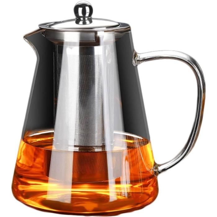 Théière En Verre Borosilicate 550 Ml Avec Infuseur Amovible Inox - Transparente - Pour Thé Et Boissons Chaudes/Froides
