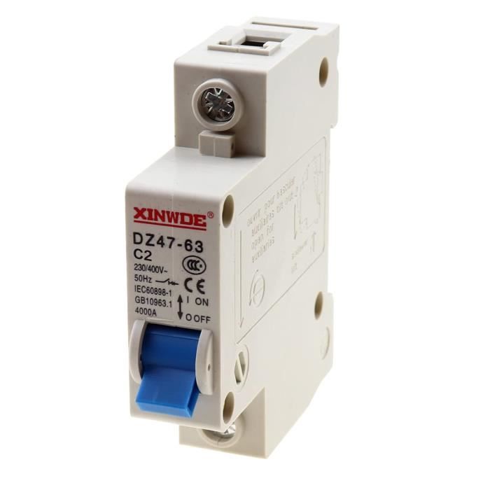 Disjoncteur Miniature DZ47-63 2P 6A 400V - Protection Circuit Électrique, Installation Facile, 4000A Capacité De Rupture
