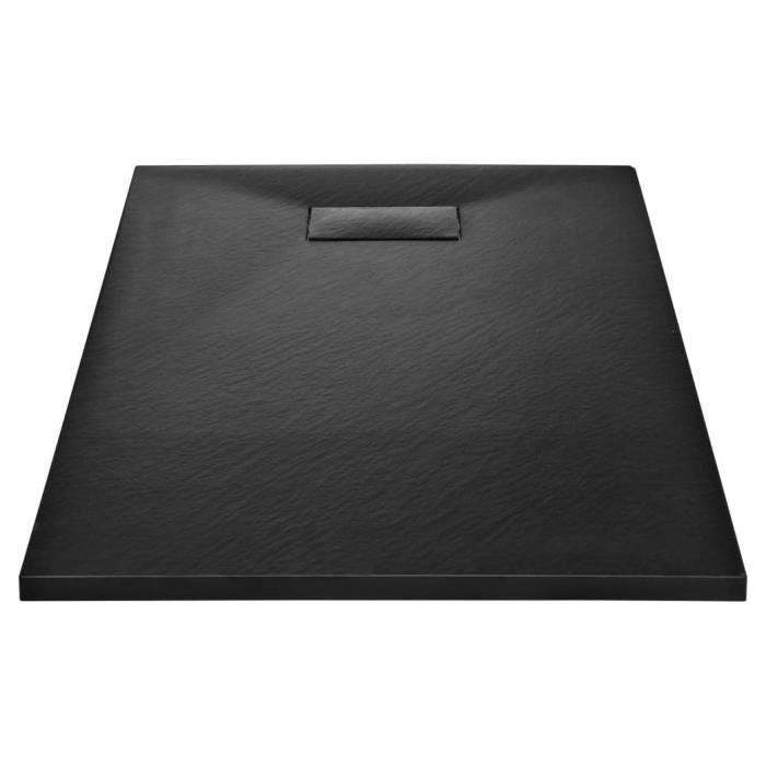 Bac de douche - CUQUE - SMC Noir - 120 x 70 cm - Antidérapant - Facile à nettoyer