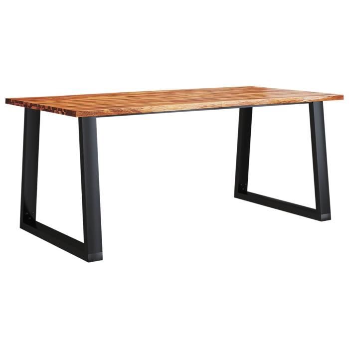 mange-debout - table haute - table à manger 180x90x75 cm bois d'acacia solide à bord vif - yw tech 7868793453693