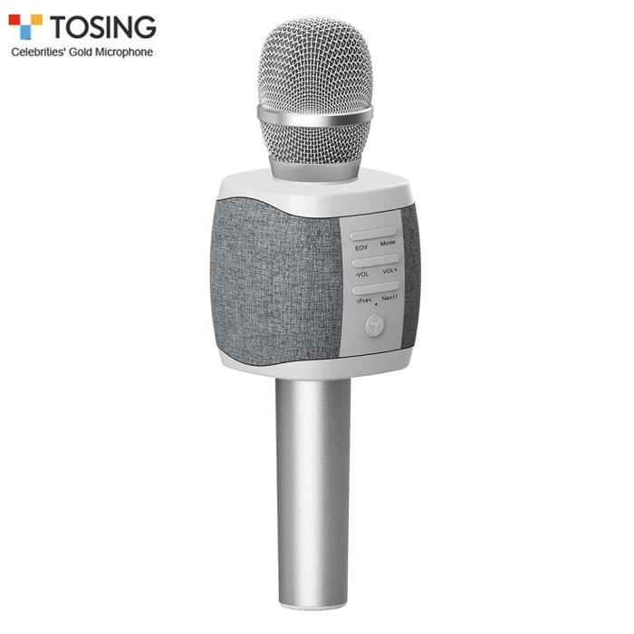 TOSING 027 Microphone karaoké sans fil hautparleur Bluetooth 2 en 1