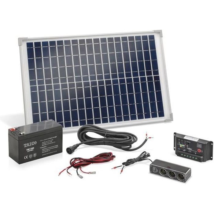Kit panneau solaire autonome 20 W avec batterie et multiprise - Cdiscount  Bricolage