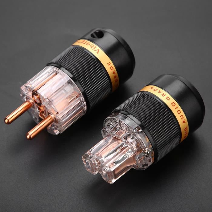 Borne D'amplificateur Noir et Rouge 2 Pièces, Connexion de Haut-Parleur Fixe à Pression en Cuivre Pur pour Fiches Banane de 4 Mm, Bornes à Fourche ou