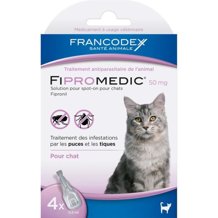 4 Pipettes Antiparasitaires Chat Fipromedic Francodex Achat