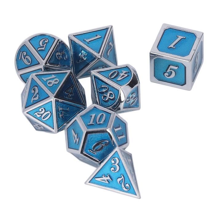Jeu De Dés En Métal 7 Pièces Jeu De Dés En Alliage De Zinc Différentes