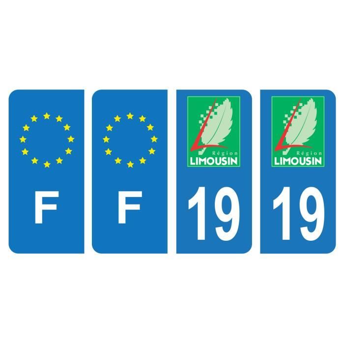 Sticker Plaque Immatriculation Département 19 Corrèze