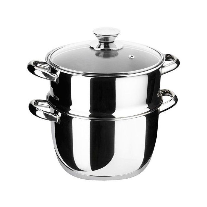 Ensemble cuisson vapeur - INOXIBAR - Ecco Cristal - acier inoxydable - couvercle verre - induction - Ø24 x H 24 cm