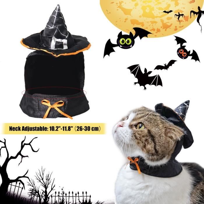 Costume De Deguisement Pour Chiot Chat Halloween Chapeau Sorcier Tour De Cou Cosplay Vetements Drole Animal De Compagnie Toussaint Cdiscount