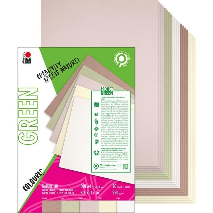 Papier Aquarelle épais CARIOCA Plus - Format A4, 20 Feuilles, Grain Rugueux, 300 G/m²