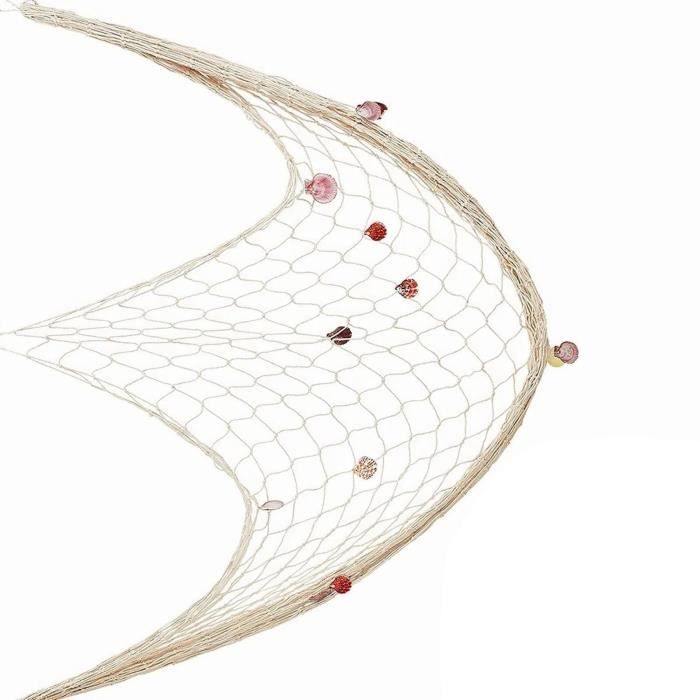 Filet de pêche décoratif - OMABETA - Style méditerranéen - Coton tissé