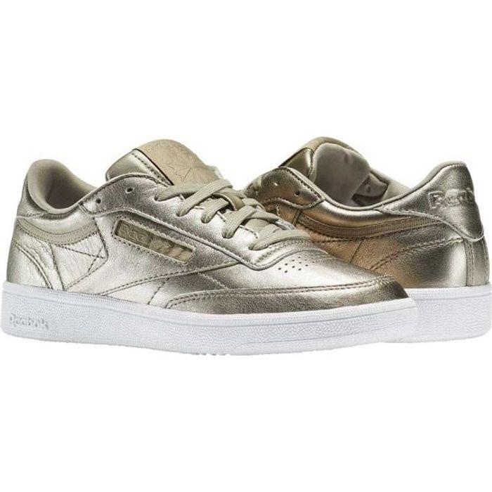 Baskets femme REEBOK Club C 85 Lthr Gris Cuir Lacets