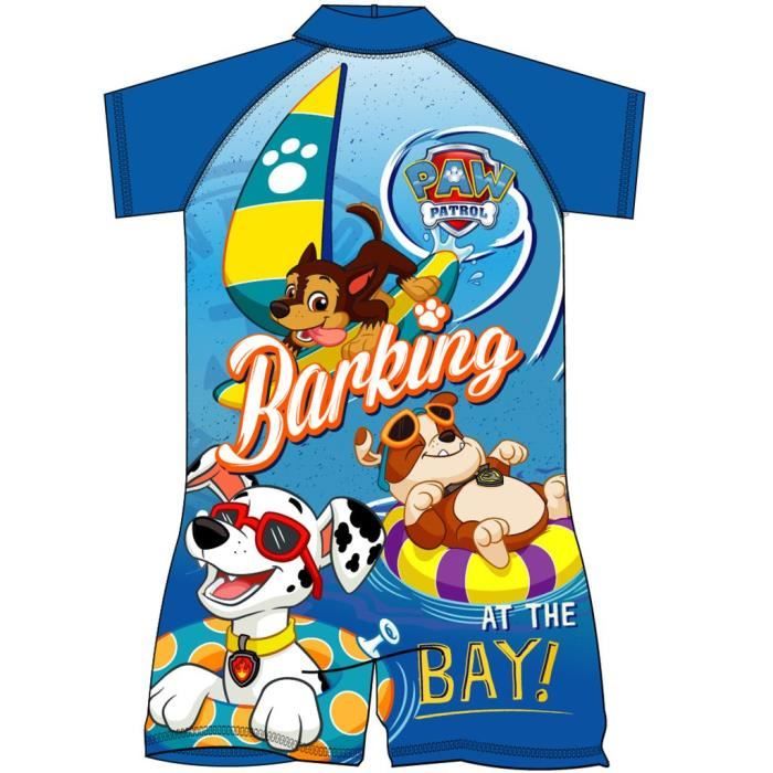 Pat Patrouille Gar/çon Tee-Shirt de Bain Bleu