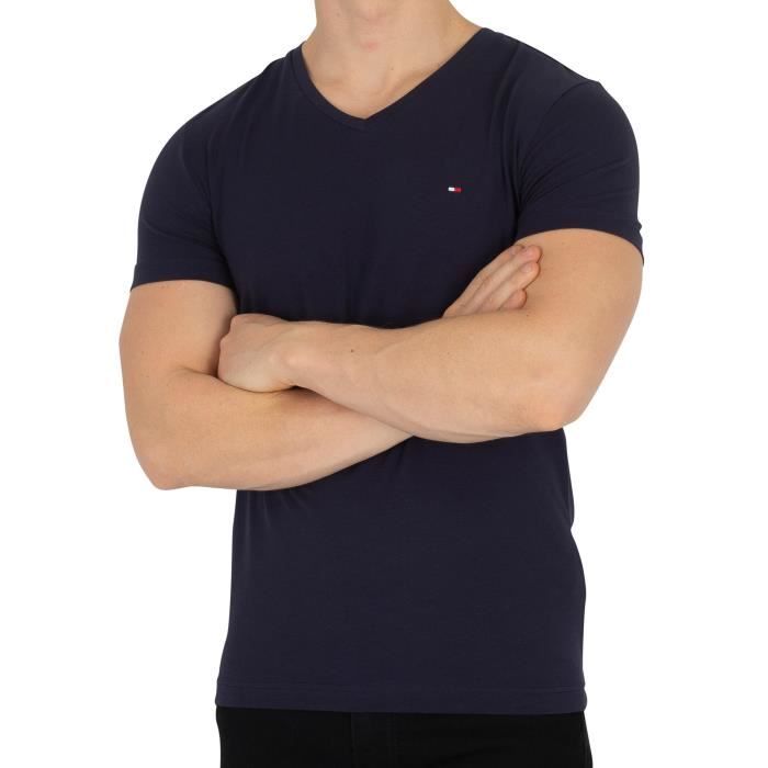 T shirt col v homme tommy hilfiger best sale