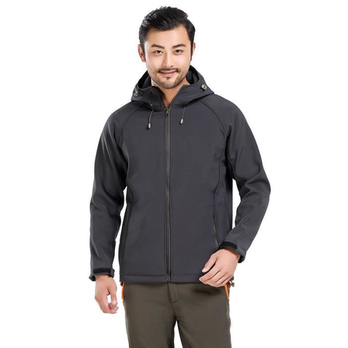 Veste Softshell Randonnee Homme Femme a Capuche Respirante et Impermeable Gris Cdiscount Sport