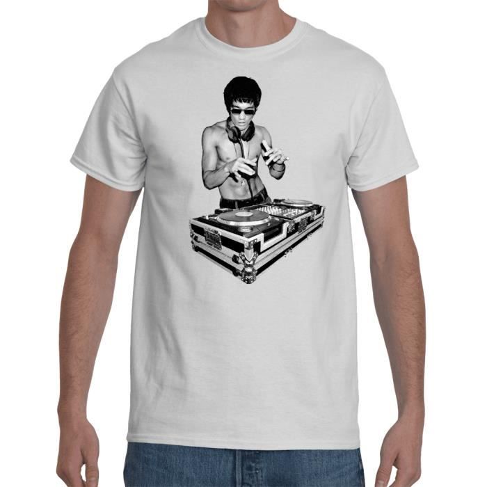 T shirt Bruce Lee DJ Gris Cdiscount Pr t Porter