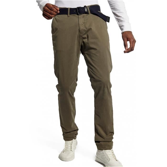 Chino Stretch Avec Ceinture - Kaporal Vert - Cdiscount Prêt-à-Porter