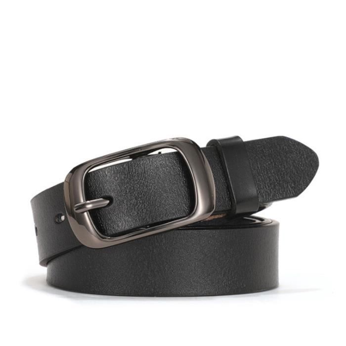 Ceinture Pour Femme à Clous (studded) Noire - Boucle En Argent Avec Fermeture à Pointe/broche - Occasion