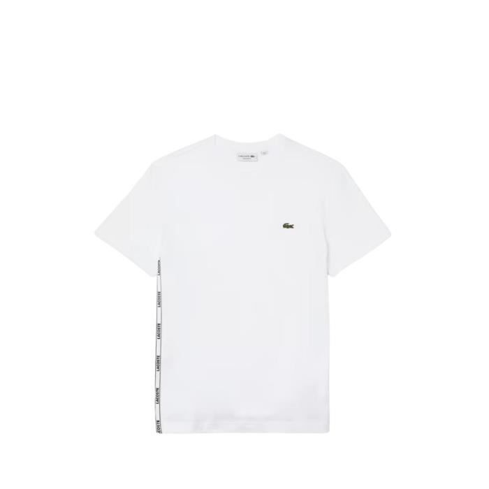 T Shirt col rond Hommes Lacoste ref 55344 001 Blanc Blanc