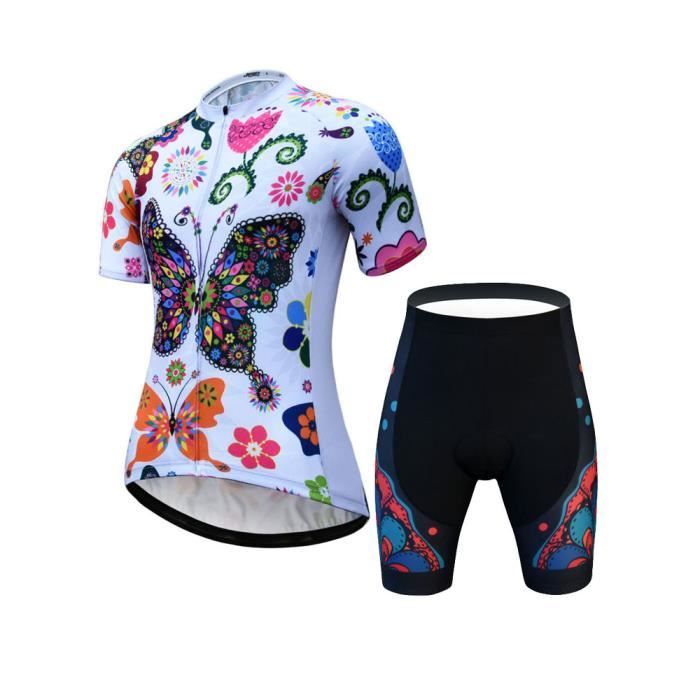 Ensemble De Maillot De Cyclisme Pour Femmes Vêtements De Vélo Vtt ...