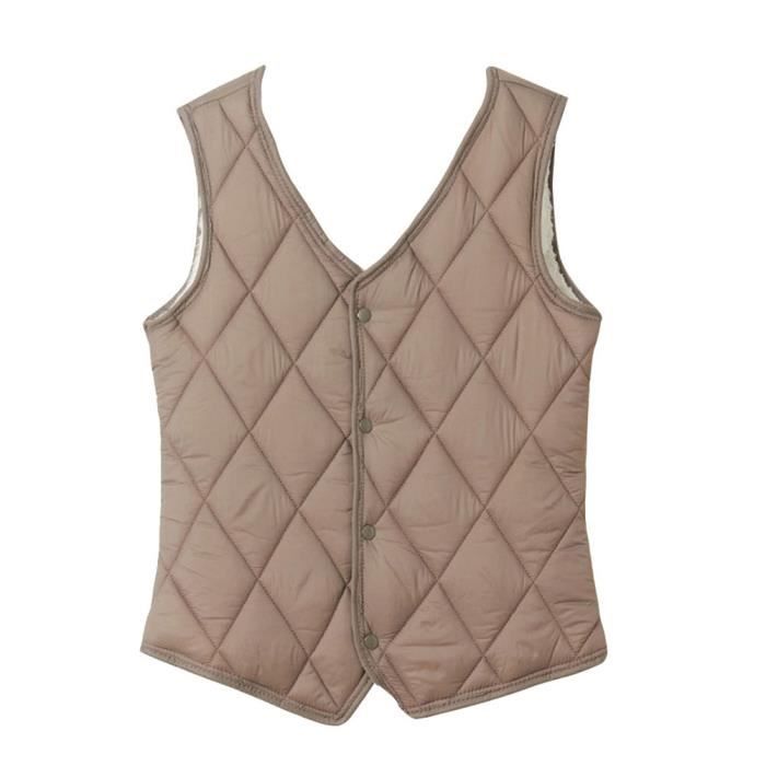 Femme ??l?�gante Gilet Peluche Court d'hiver Confortable Gilet Simple sans Manches Doux Doubl?� 
