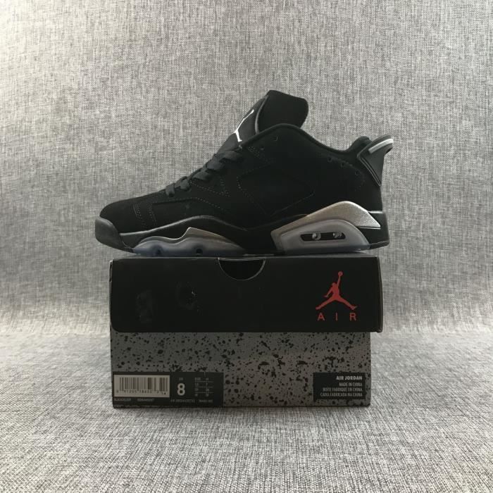 Baskets NIKKE-Airs-JordanX 6 304401-061 Black silver Chaussures Hommes et Femmes Size-45 Black 