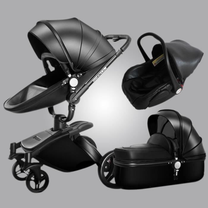 Bebe Poussette 3 En 1 Avec Siege Auto En Cuir Artificiel Poussette Cdiscount Puericulture Eveil Bebe