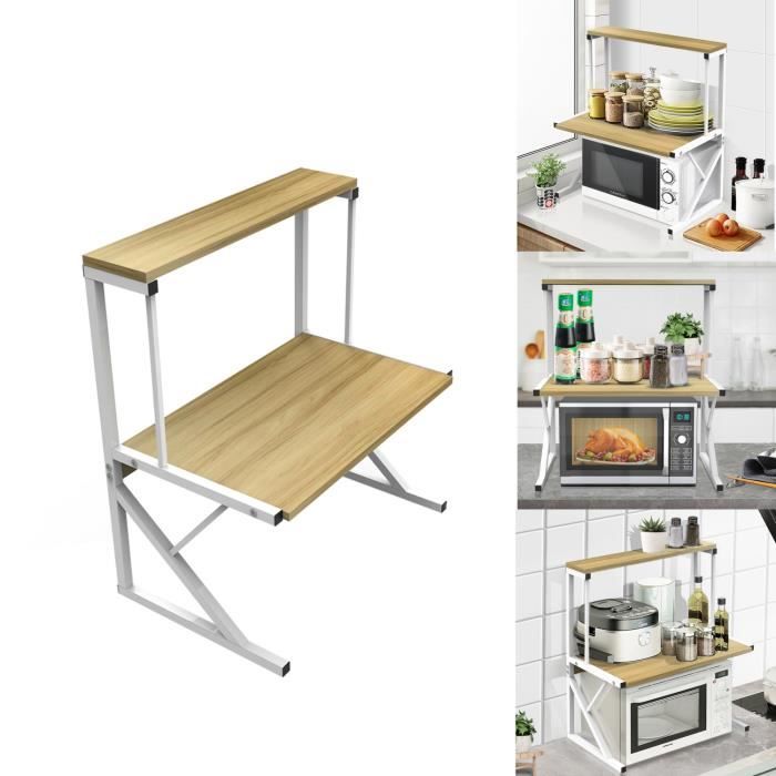 Étagère de cuisine PEACHES® - Jaune noyer - Support de Four à Micro-Ondes