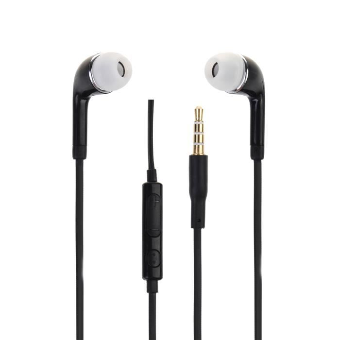Écouteurs pour Xiaomi Redmi Note 10 Pro China Haute Qualité Audio en silicone ultra confort contrôle du volume et microphone - NOIR