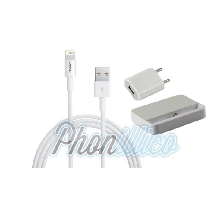 Dock De Charge Avec Prise Jack Audio Pour IPhone 6S - Blanc, Neuf Générique