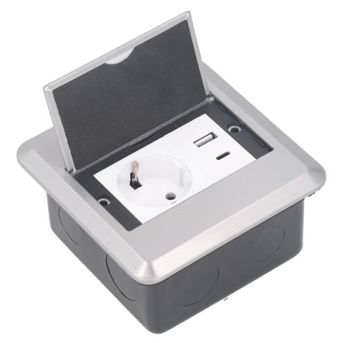 Prise De Sol Encastrée Invisible - 2 Prises UE, 16A 4000W, Acier Inoxydable - Pour Maison, Bureau, Installation Dans Le Sol - 8