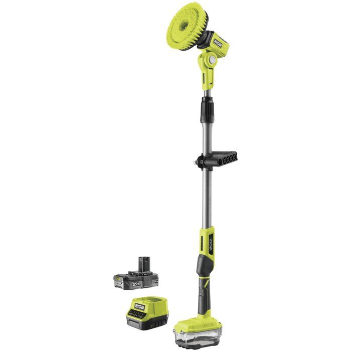 RYOBI Brosse télescopique 18V ONE+ nettoyage multisurface batterie 2Ah + chargeur R18TPS