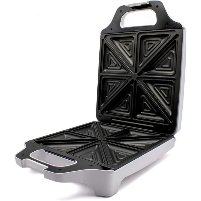 Appareil à Sandwich Pour 2 Sandwiches Avec Puissance De 850 Watts Revetement Antiadhesif Poignee Froide Au Toucher Grille Sandwich Pour Une Cuisine Rapide Ch11361