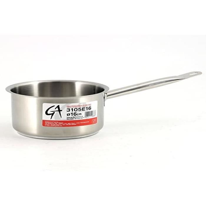 Casserole Haute Agnelli ALMA104PI28 - Aluminium 28cm - 2 Poignées Acier - Compatible Induction - Cuisine Professionnelle