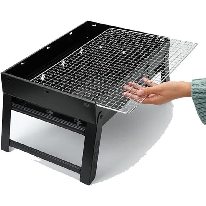 Grill De Camping En Acier Inoxydable 50x30 Cm - Maille Serrée, Facile à Nettoyer - Pour Barbecue, Pique-nique, Jardin