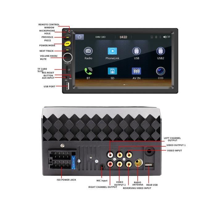 Autoradio Android 14 Double DIN 9 Pouces Pour Renault Clio 4 (2012-2016) - CarPlay, GPS, Wi-Fi, 2Go+32Go