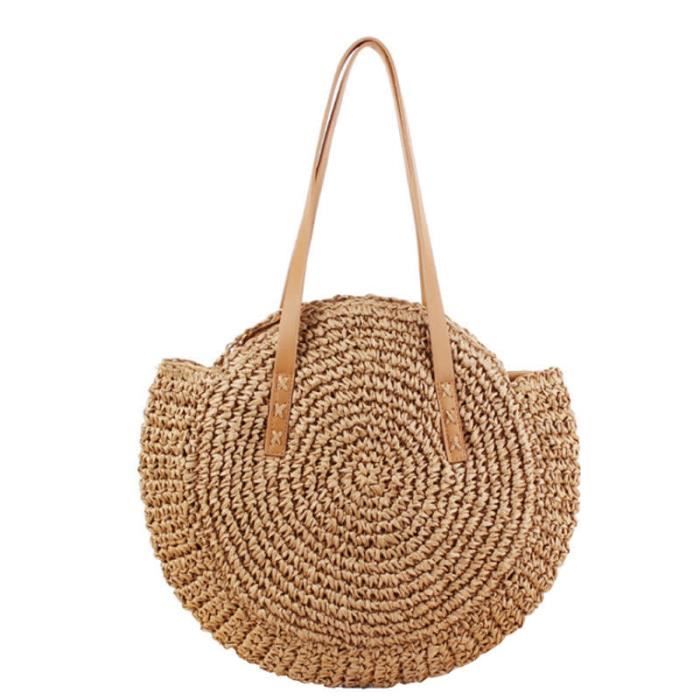 Sac de plage cheap rond en paille