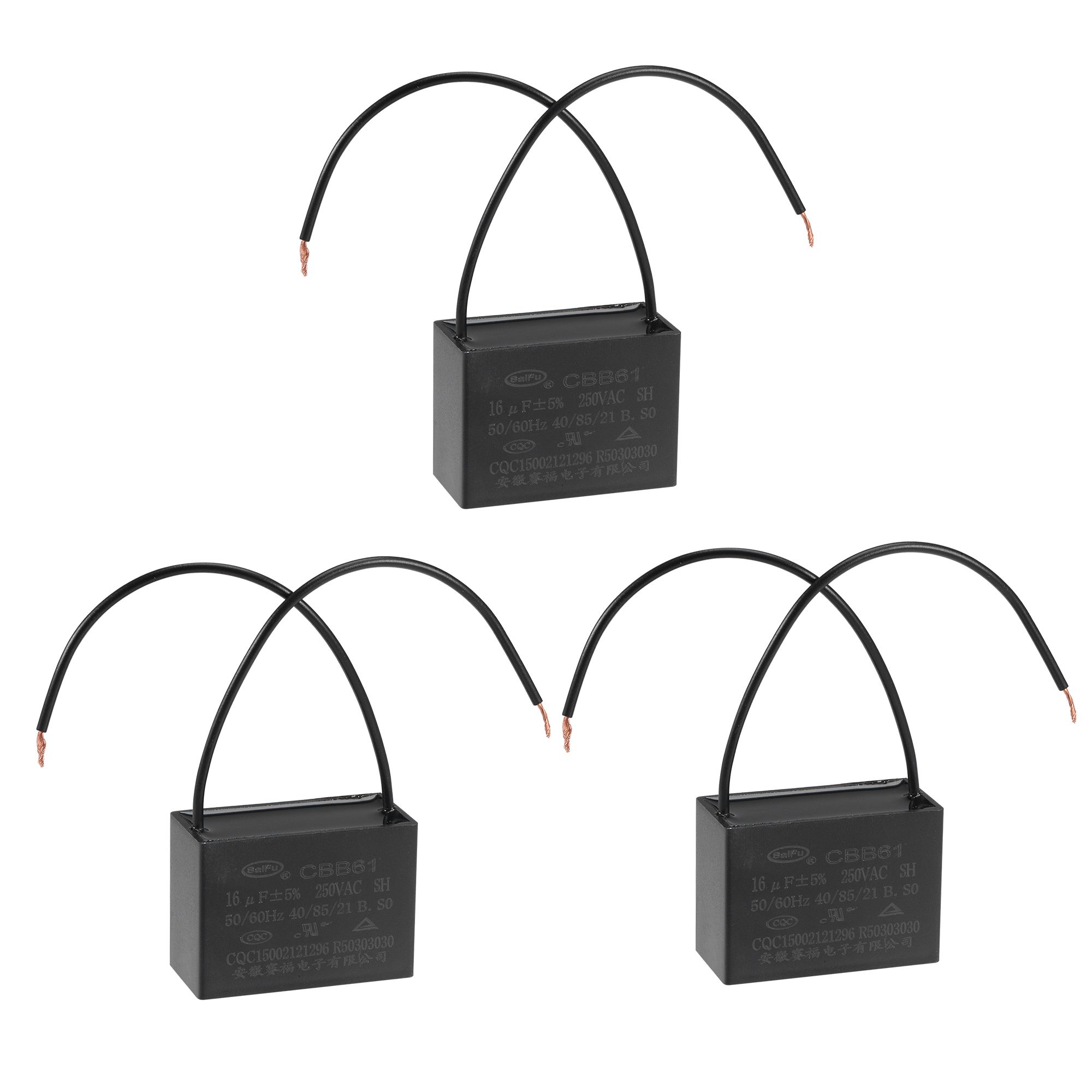 SOURCING MAP Condensateur Ventilateur Plafond CBB61 4,5-5-5uF 250V AC 4 Fils Condensateur à Film