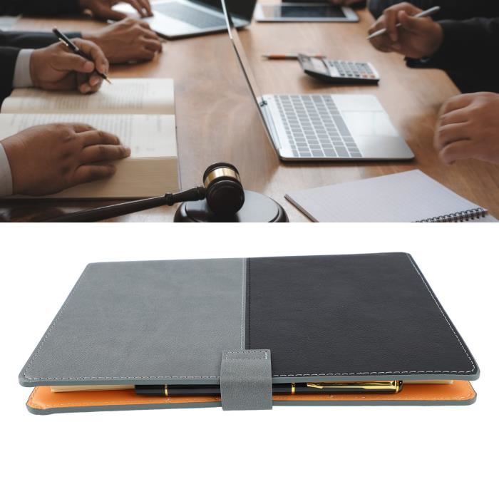 Panachej Notes LIX-A5 PU cuir panaché avec surpiqûres noires et grises bloc-notes d ...