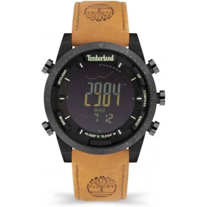 Timberland Homme Digital Quartz Montre avec Bracelet en Cuir
