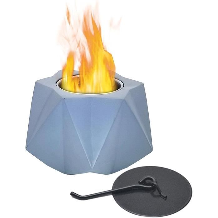 Brasero De Table Portable 15x24cm - Foyer Camping Acier Inoxydable Avec Sac De Transport, Bleu