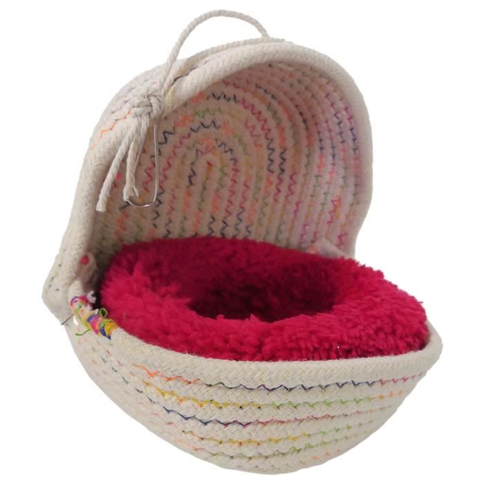 BECNBEAU Lit Pour Oiseaux - Jouet Pour Cage à Perroquet - Accessoires D'hiver Chauds - Tente De Cabane Confortable - Hamac Conure - Abri De Jardin - Perchoir à Suspendre Pour Calopsitte Quaker