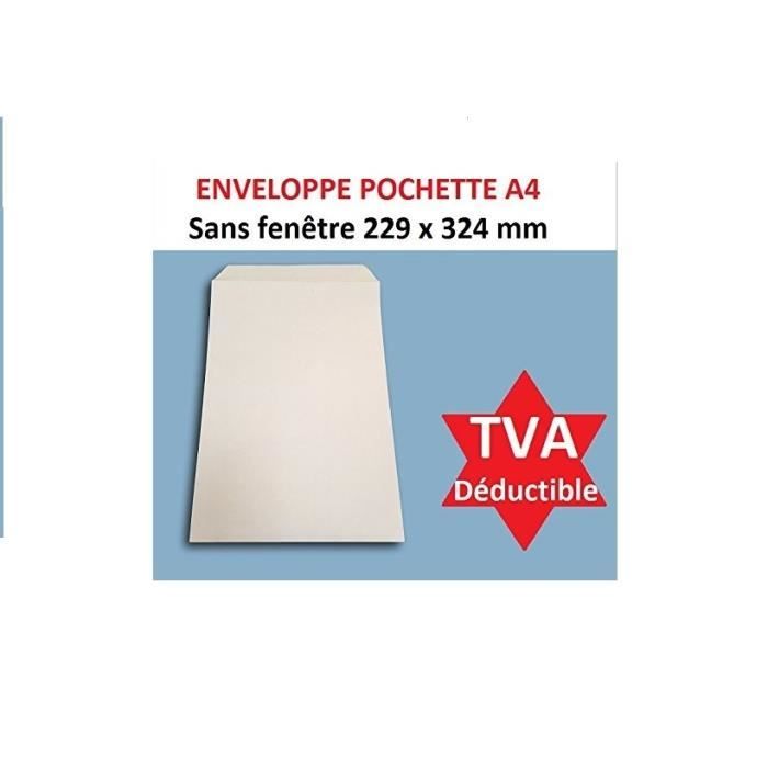 10 Enveloppes Kraft A4 C4 Auto-Adhésives - 229x324mm, 90g/m², Fermeture Band Siliconée - Marron