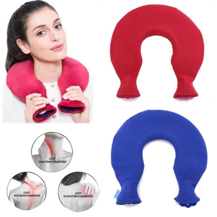 Bouillotte Eau Chaude 1,2 Litres - Chaleur 4 à 6 Heures - Pour Lit, Dos, épaules, Jambes - Housse Amovible - Idéale Maison, Voyage, Camping